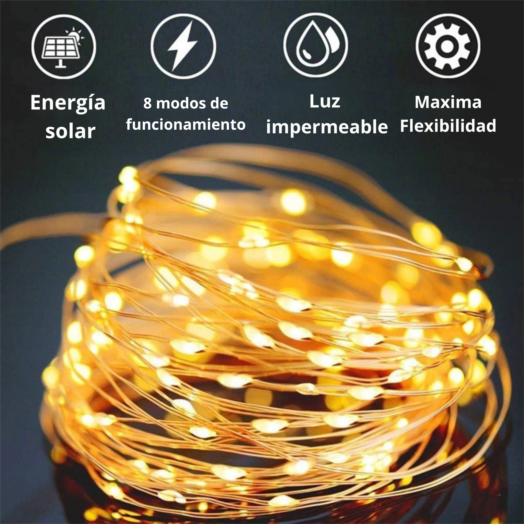 Guirnalda Solar LED de 7M-32M — Luces Impermeables para Jardín y Decoración Navideña ✨