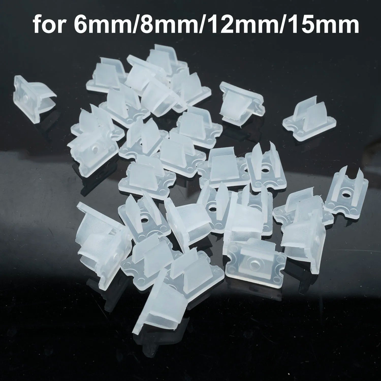 Clips de Montaje para Tira LED Neón RGB – Accesorios de Fijación 6/8/12/15 mm