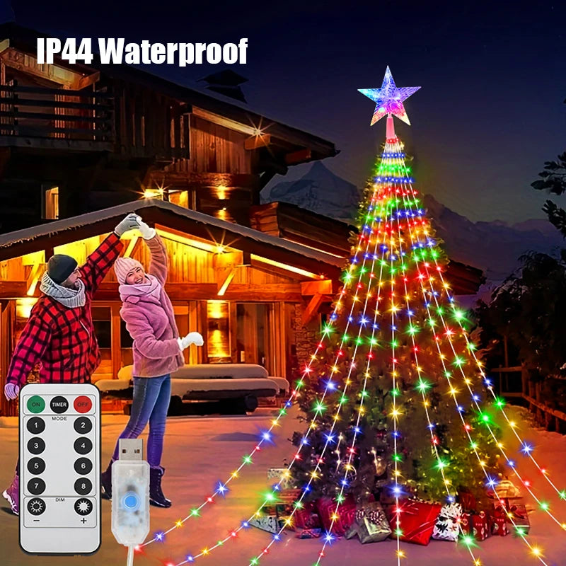 Luces LED Navideñas Impermeables 2/3M 💡 USB con 8 Modos ✨ Decoración para Árbol de Navidad, Jardín o Fiesta 🎅🎁