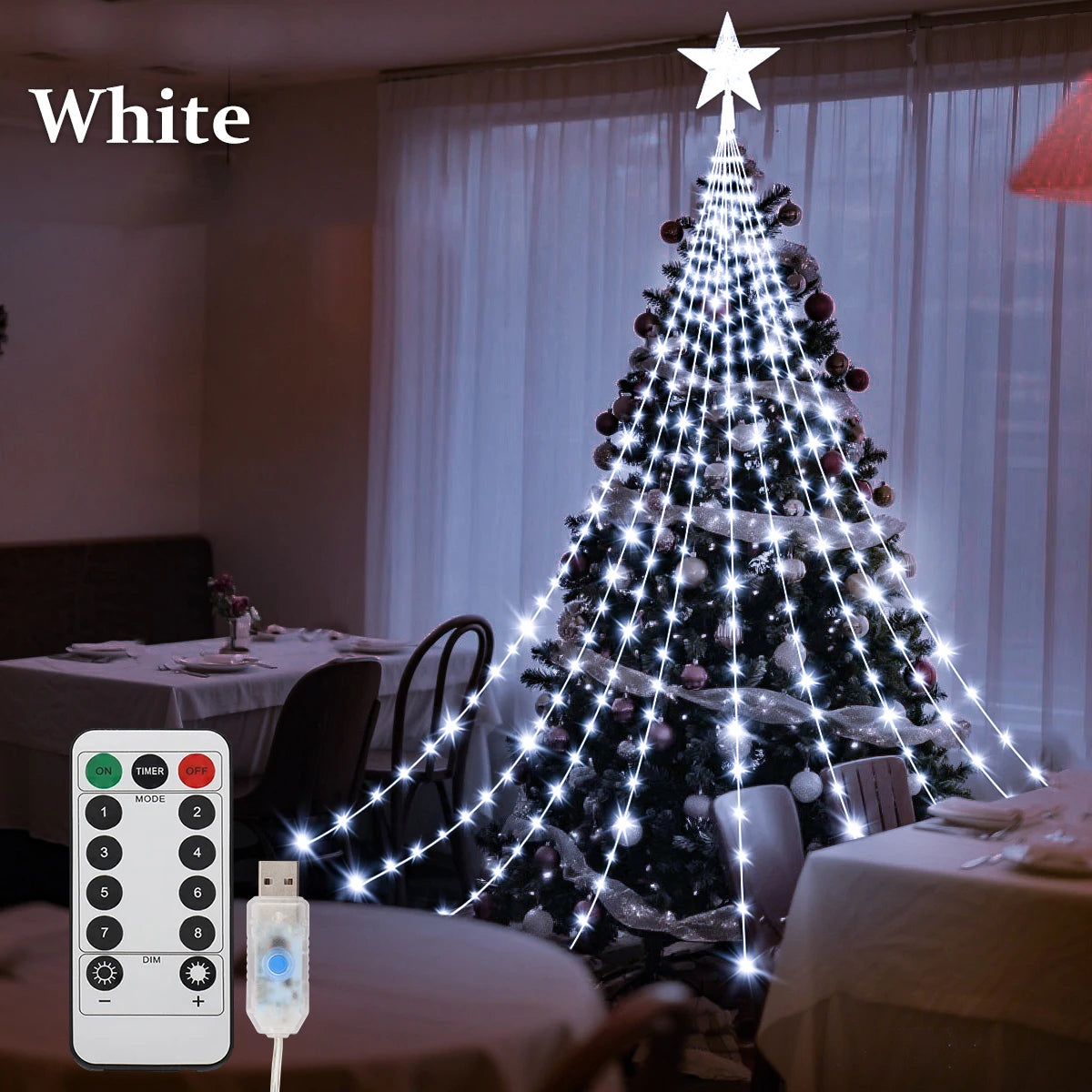 Luces LED Navideñas Impermeables 2/3M 💡 USB con 8 Modos ✨ Decoración para Árbol de Navidad, Jardín o Fiesta 🎅🎁