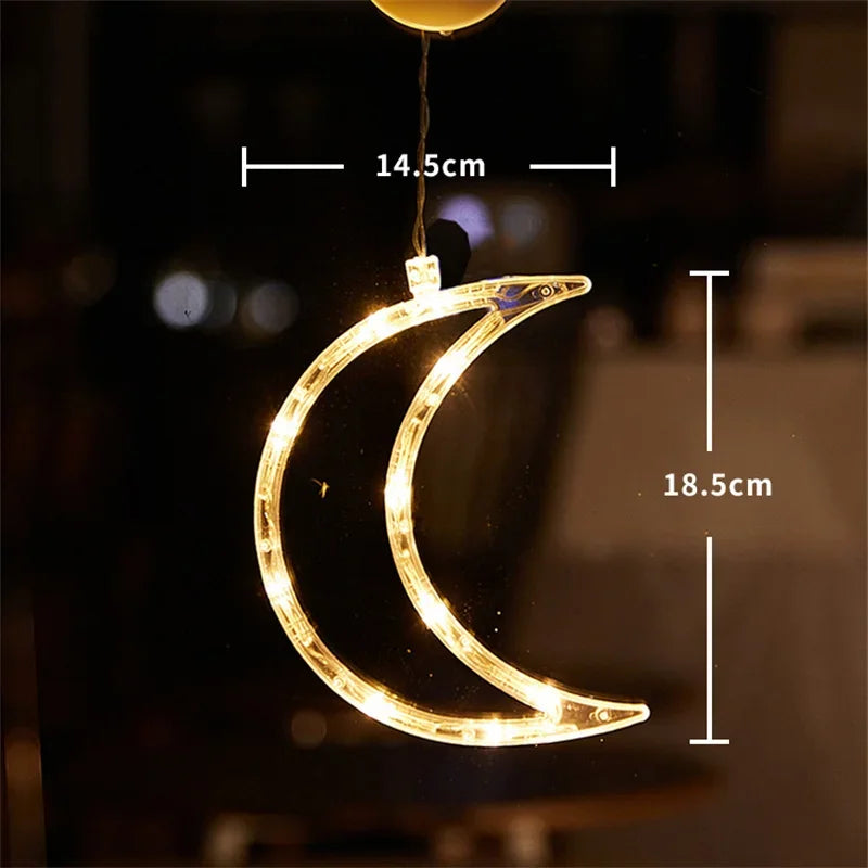 Luces LED Navideñas – Copos de Nieve y Santa Colgante, Batería, Decoración Mágica para Ventanas y Hogar en Navidad y Año Nuevo 🎅❄️