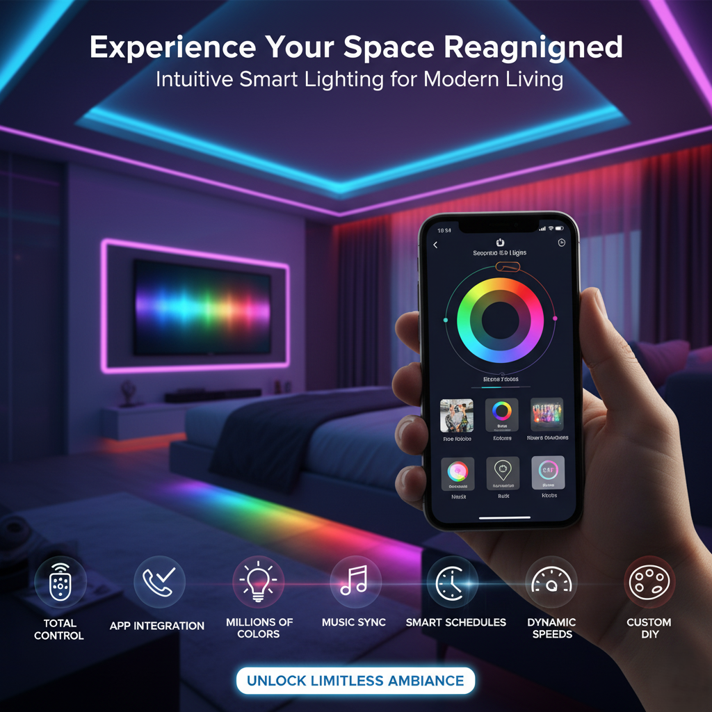 Tira LED RGB Inteligente – Neón Flexible Impermeable con APP y Control, 1M–5M